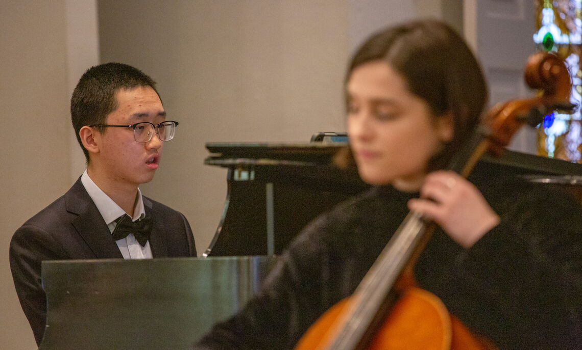 Jihang Dai '22 has led multiple chamber groups as both pianist and conductor, including two of his own compositions: “Burlesque" and “Campus Nocturne.”