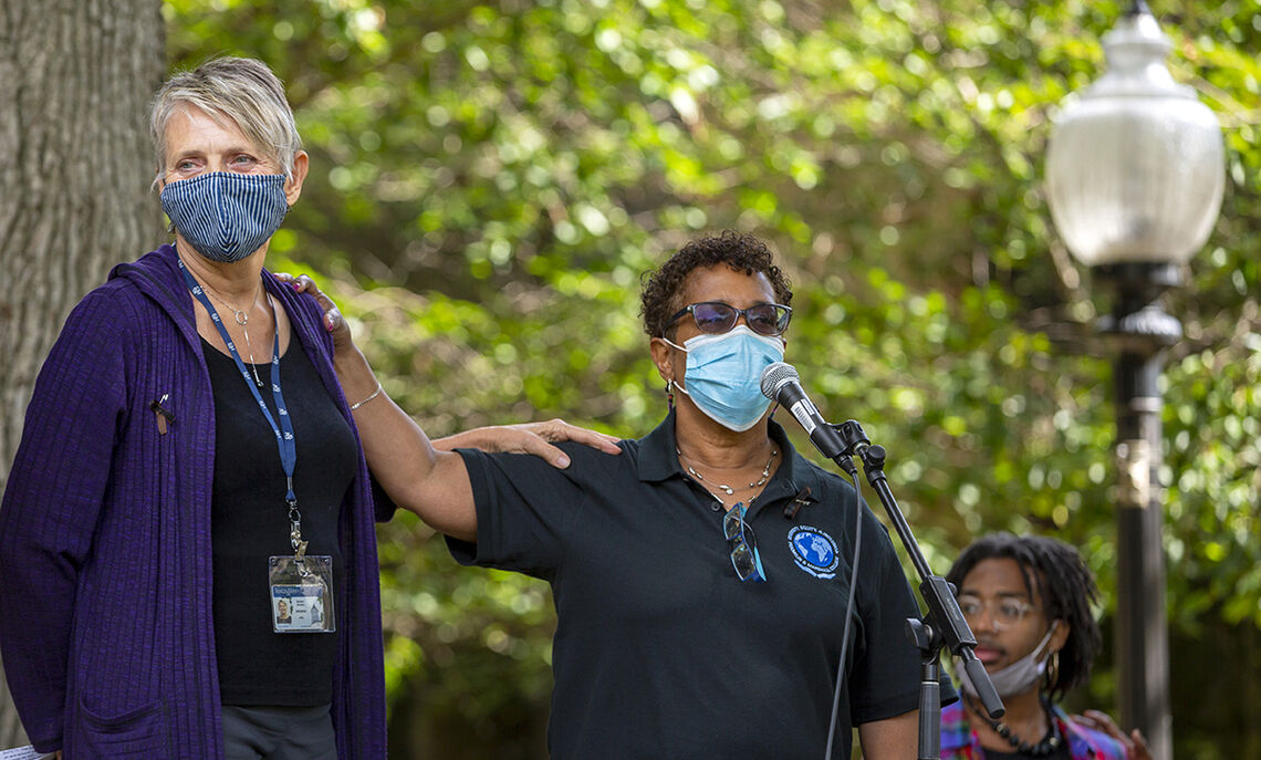 F&M President Barbara K. Altmann (left) and Vice President for Diversity, Equity and Inclusion Gretchel L. Hathaway