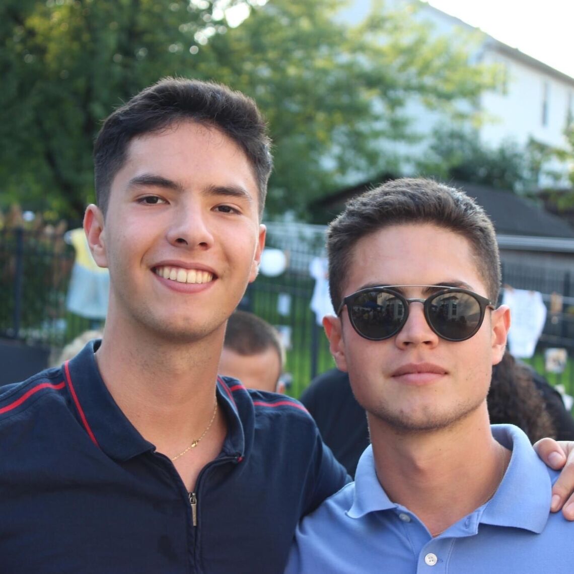 Flavio Hinostroza Baldus ‘23, right, shown with brother Juan Hinostroza, ‘25, computer science major and Weis house adviser.
