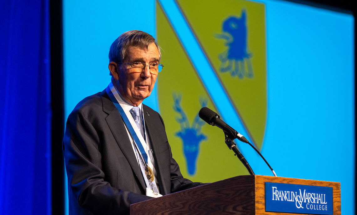 Robert B. Falk, Jr., M.D., '67, recipient of the Nevonian Medal, presented to an alumnus who has exhibited extraordinary and sustained dedication to the College.