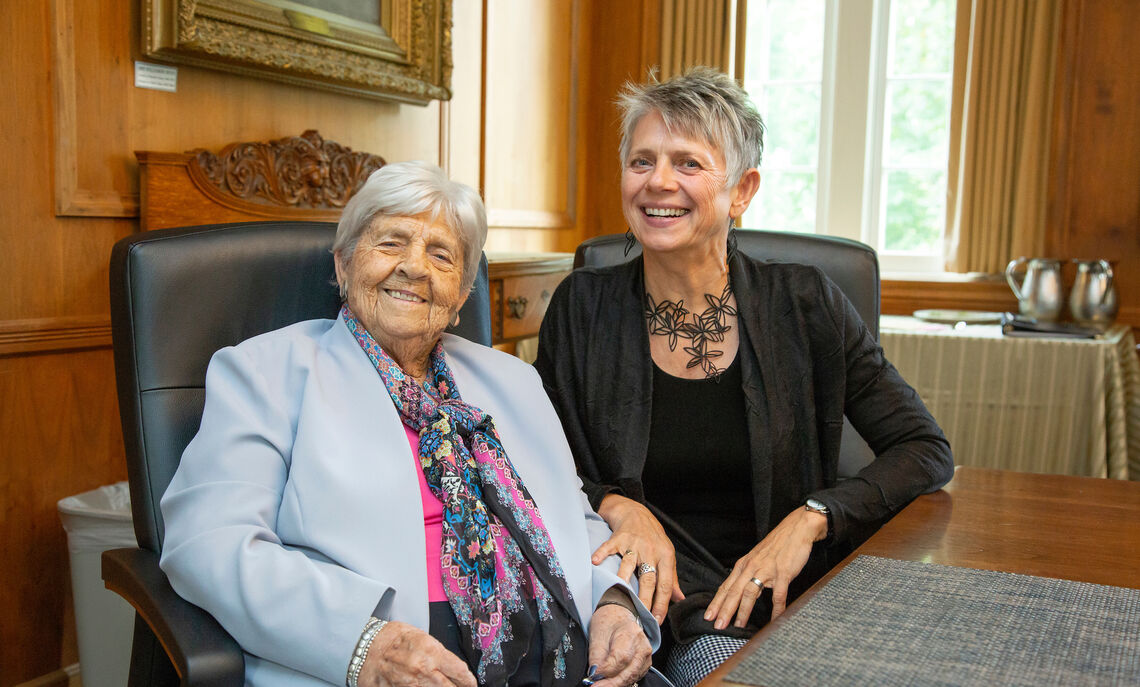 Ann Barshinger with F&M President Barbara Altmann.