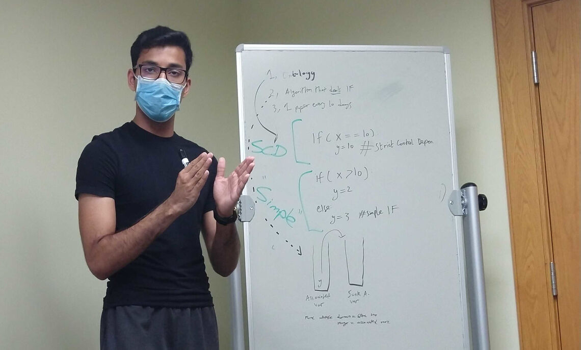 Muhammad Shaamyl Anwar '23 discusses an algorithm to track implicit information flow using byte-code instrumentation.