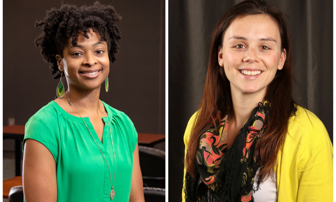 Nicole Jones Young, associate professor of organizational behavior (left), and Leanne Roncolato, associate professor of economics (right) are this academic year's Glidden Endowed Readership recipients.