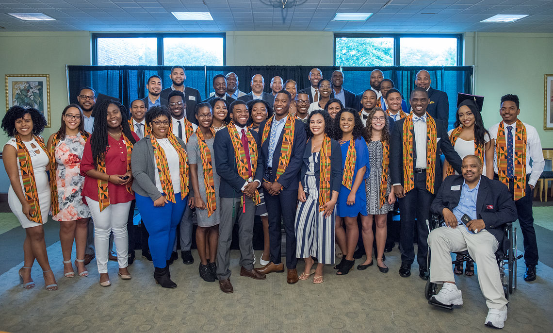 Members of the Class of 2017 are formally welcomed into F&M's African-American Alumni Council (AAAC). The council was founded in 1989. Membership is open to all F&M students and graduates of color.