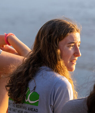 Students enjoy time away from campus to watch the sunset at Chickies Rock.