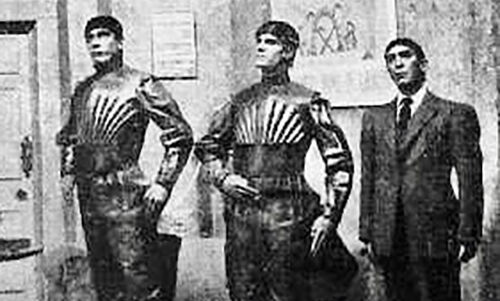 A scene from Czech playwright's Karel Čapek's 1921 science fiction play R.U.R, about people's interaction with robots (AI).
