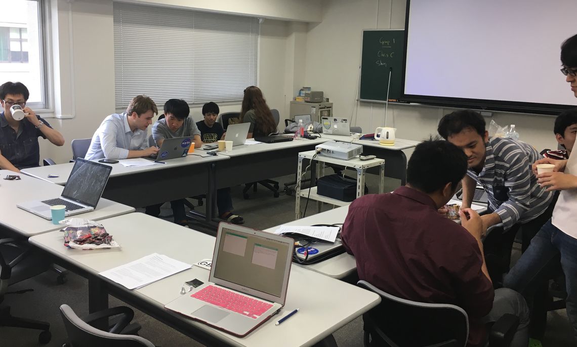 F&M students trained the Japanese graduate students on how to use the Arecibo Telescope in  Puerto Rico for remote observations. They made a few observations from Japan.