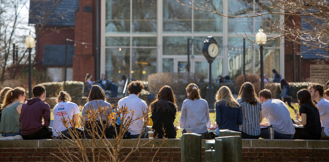 Students take advantage of the unusually warm weather.