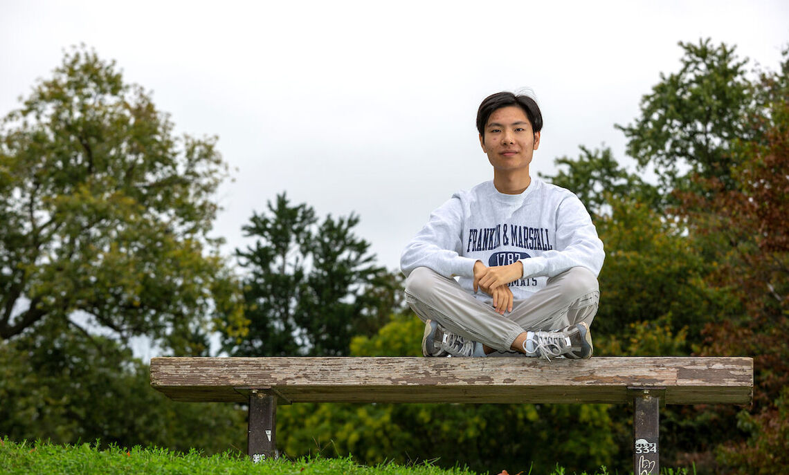 Songhang Li '24 in Buchanan Park