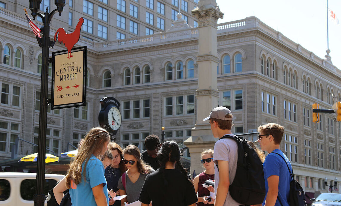 F&M students enjoy a visit to Lancaster Central Market.