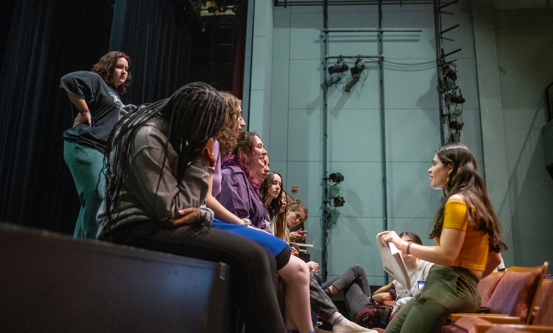 Behind the scenes: Members of F&M Players, the College's student-run musical theater organization, rehearse for the upcoming production of "9 to 5: The Musical."