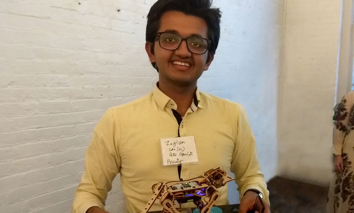 Franklin & Marshall College senior Zaigham Randhawa secured his own summer internship in robotics, and applied what he learned in his two majorsâ€”computer science and mathematics.