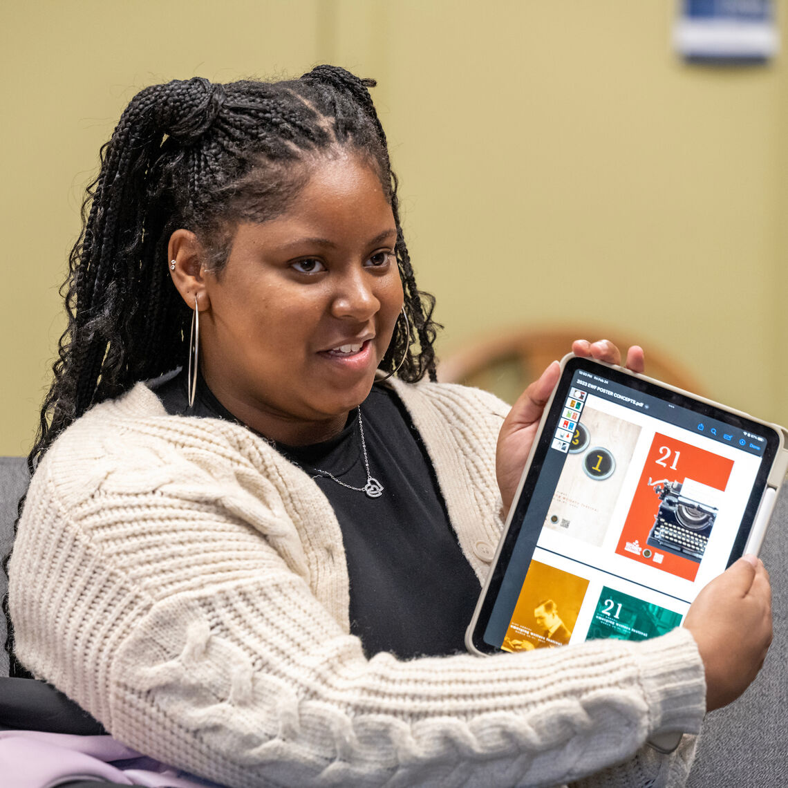 "I’m truly excited to meet the authors and learn from them," says Zyaira James '23, member of the Emerging Writers Festival planning committee.