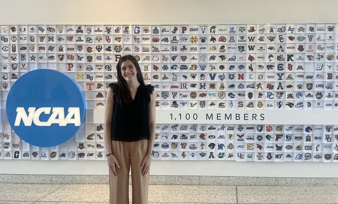 Jaclyn Feit on her first day at the NCAA in Indianapolis.