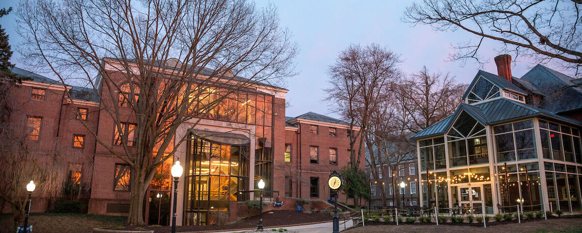 Stager Hall and Blue Line