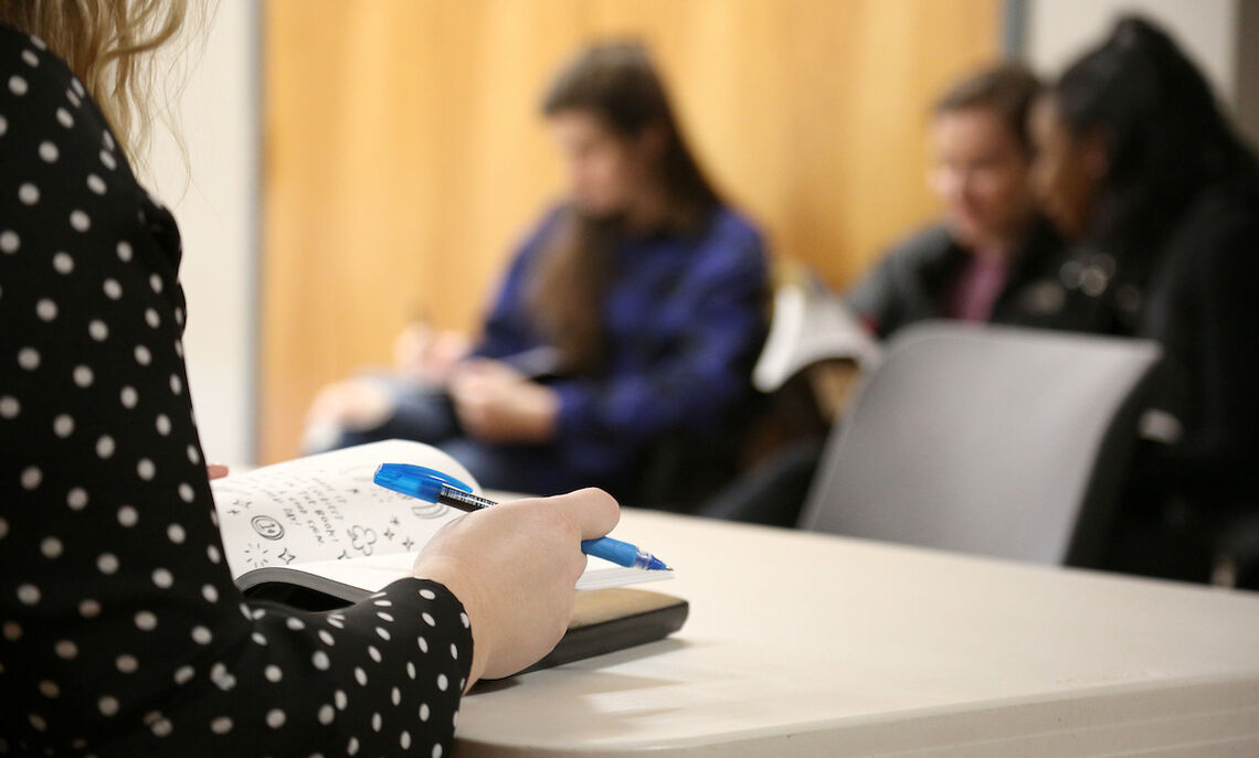 The Student Wellness Center has hosted "pick-me-up" sessions during finals week at which students can enjoy coffee, doughnuts and mindful journaling.