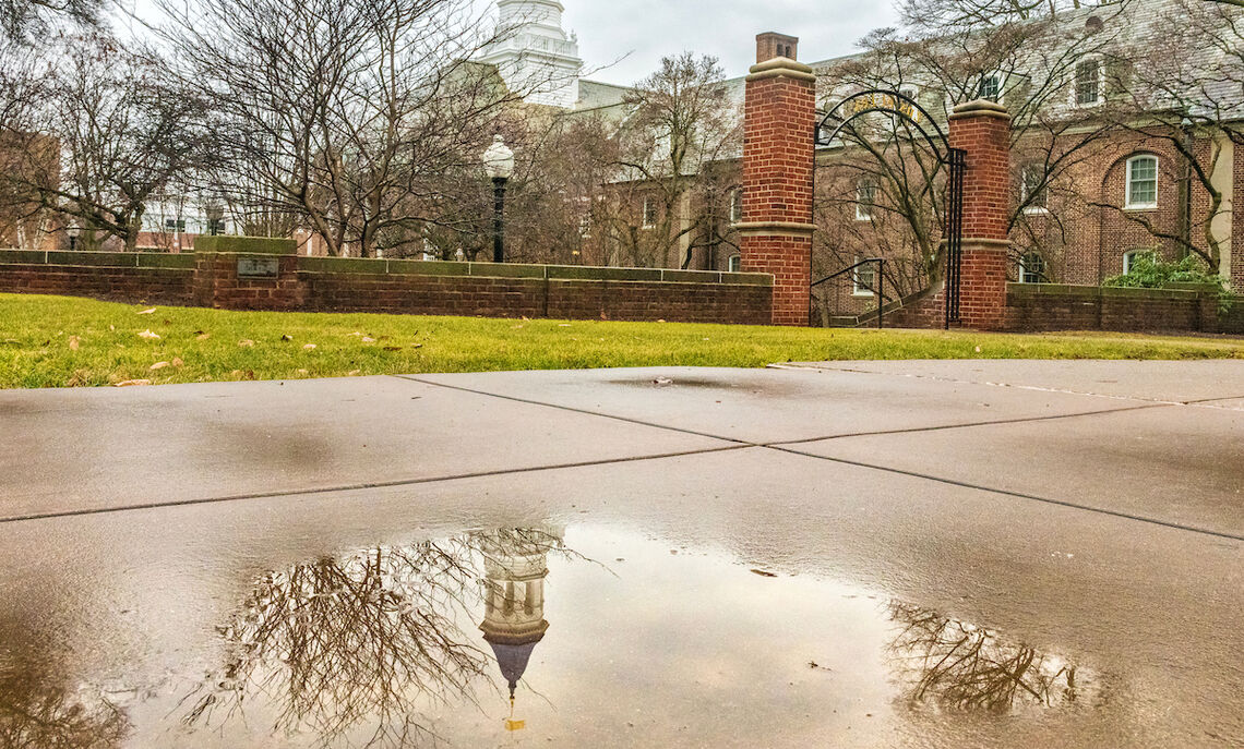 The campus in early Janaury before a snowfall.