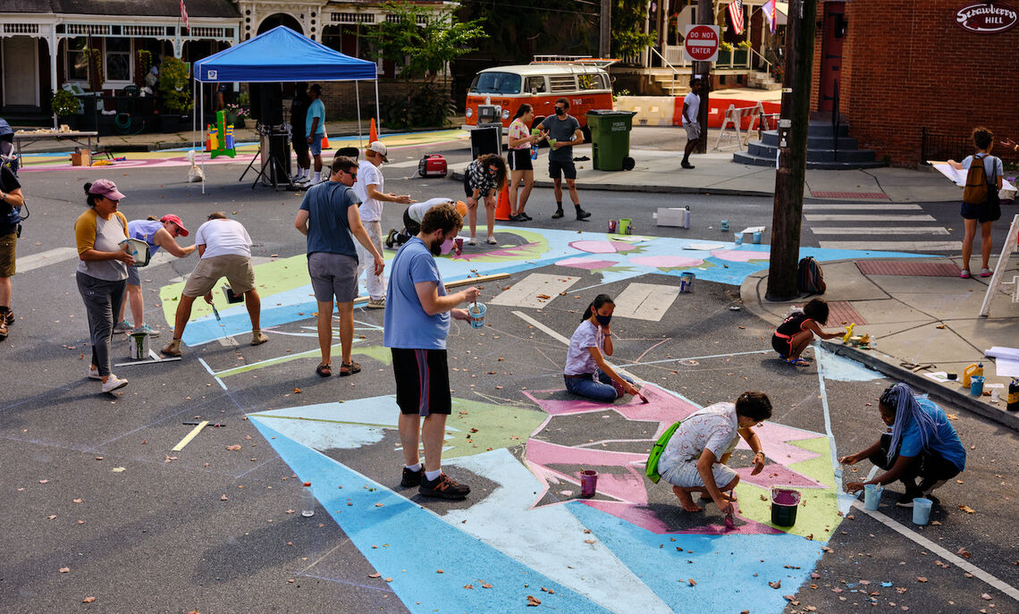 An art installation on Strawberry St. in Lancaster, Pa. Image Credit: Yarlyn Rosario