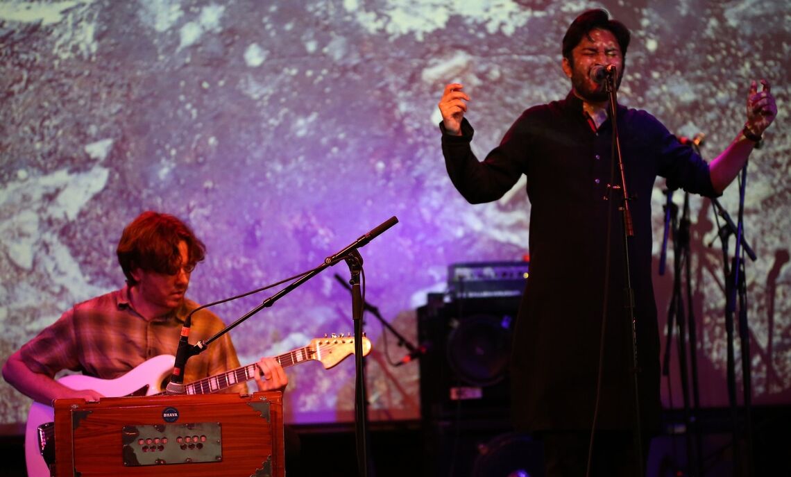 Umer Piracha '07 sings with Falsa, one of two ensembles that he performs with.
