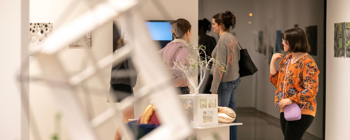 A variety of media are on display at the Winter72 Student Art Show, which ran throughout the month of February in the Susan and Benjamin Winter Visual Arts Center.