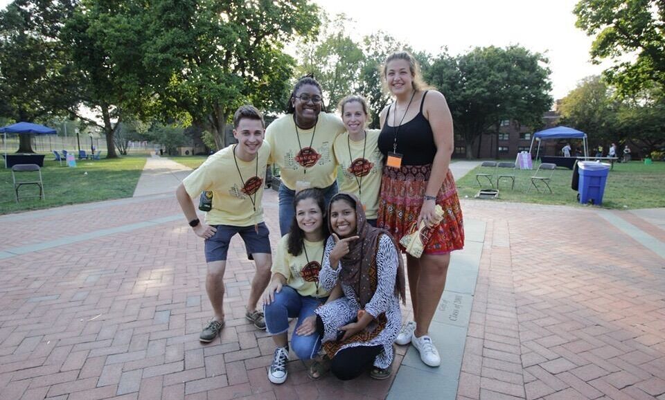 Elena Robustelli ’21 and the College Entertainment Committee team in fall 2019.