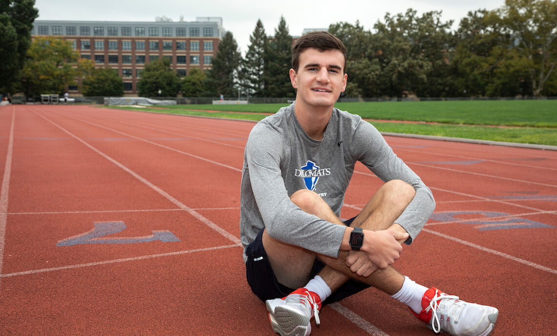 Owen McCann '25 at Sponaugle-Williamson track.