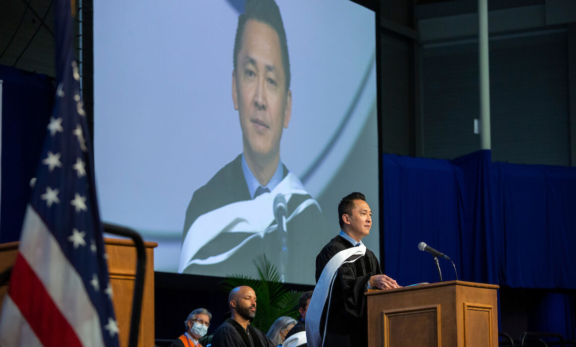 2022 Commencement speaker and Pulitzer Prize-winning author Viet Thanh Nguyen encourages the Class of 2022 to find its voice when they venture into the world.