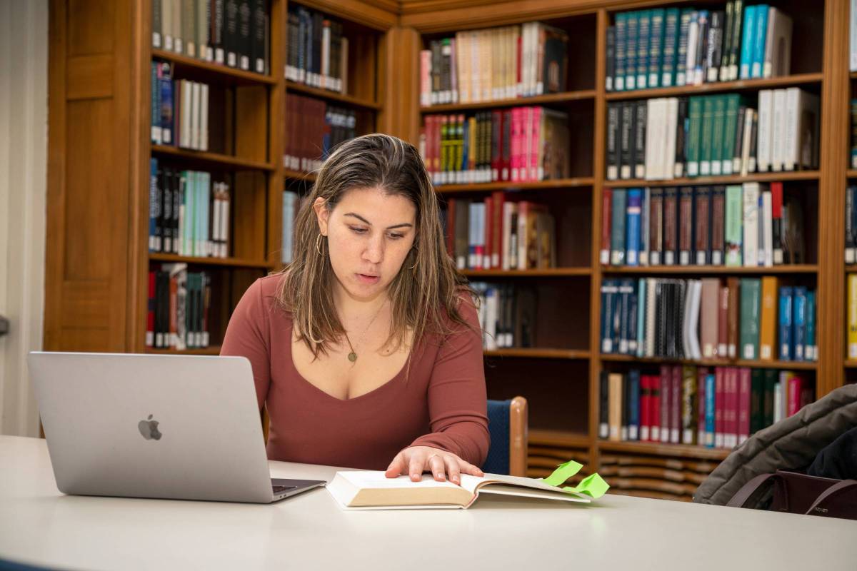 Anna Synakh studying in the library Anna Synakh studying in the library