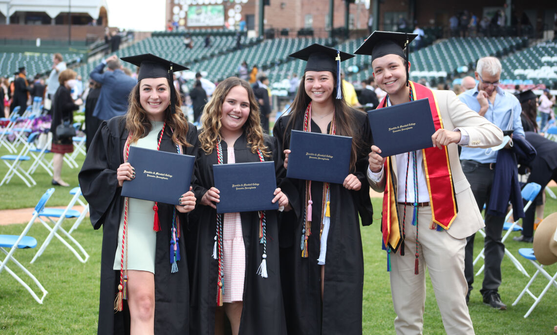 05 15... Members of the Class of 2021 display their diplomas during F&M Commencement held May 15 at Lancaster Clipper Stadium.