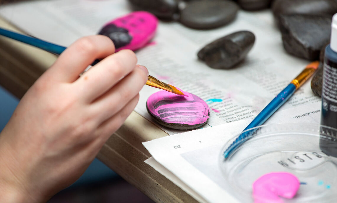 02 21... Students participate in de-stress activities during a student wellness fair in February 2020.