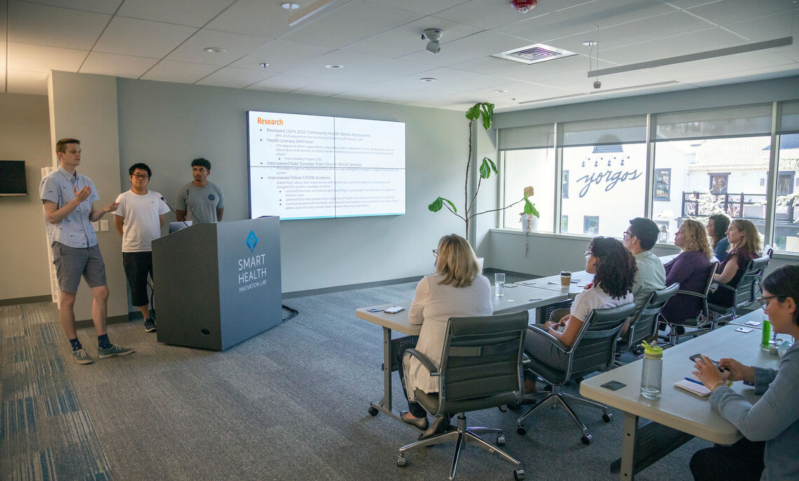 06 28... Students recently partnered with The Center for Health Care Innovation at Lancaster General Health (LGH), pitching wellness initiatives to a panel of Lancaster community leaders and experts to receive candid and supportive feedback.
