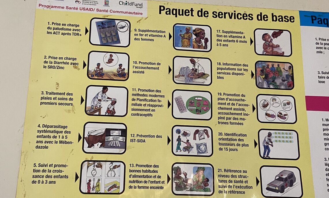 ... An example of a poster within one of the depots. It indicates the services being offered at the clinic based on the needs of the community.