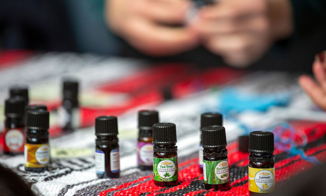 02 21... Students participate in de-stress activities during a student wellness fair in February 2020.
