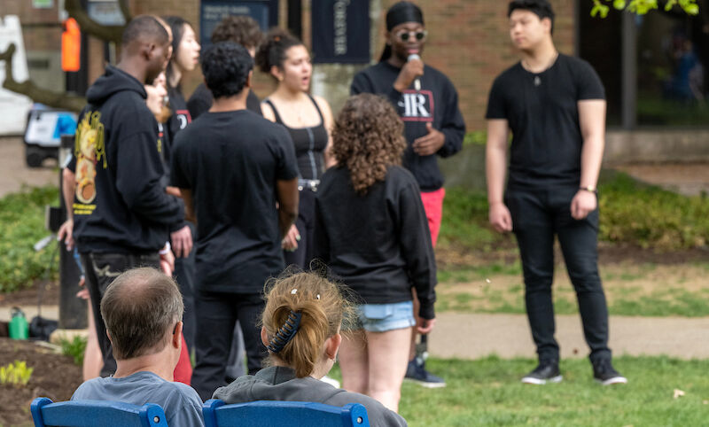 04 15... An a cappella performance on Hartman Green during Admitted Student Weekend.