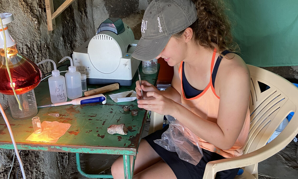 ... Senior Madison Fortier in Kenya researching burned animal bones.