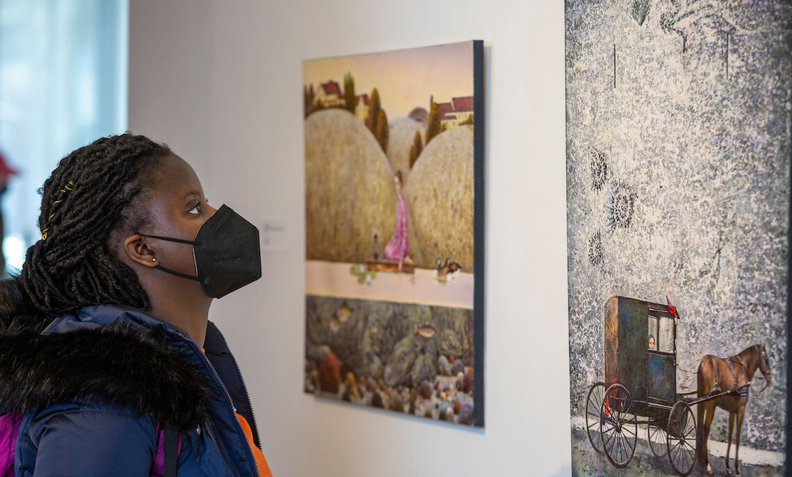 02 18... Students touring the galleries experience the different cultures of art.