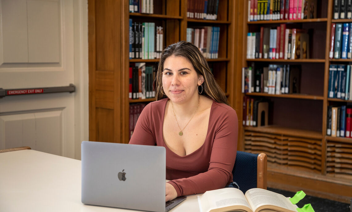 lg 03... Joint international studies and government major Anna Synakh '22 is analyzing Western country responses to Russian propaganda, disinformation and hybrid warfare from the early 2000s to present day.