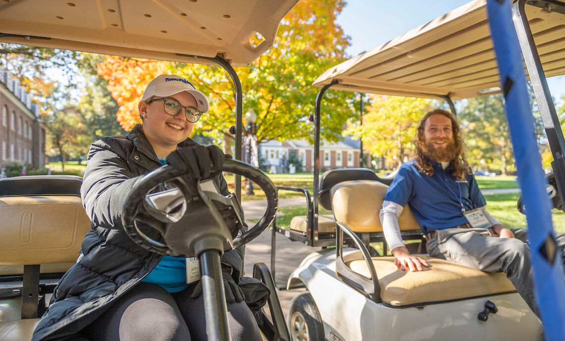 True... The splendor of fall was on full display as F&M volunteers shuttled campus visitors to various events.