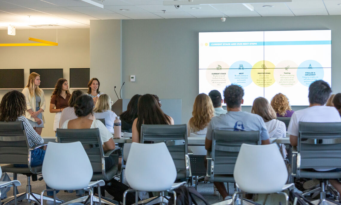 06 28... Students recently partnered with The Center for Health Care Innovation at Lancaster General Health (LGH), pitching wellness initiatives to a panel of Lancaster community leaders and experts to receive candid and supportive feedback.