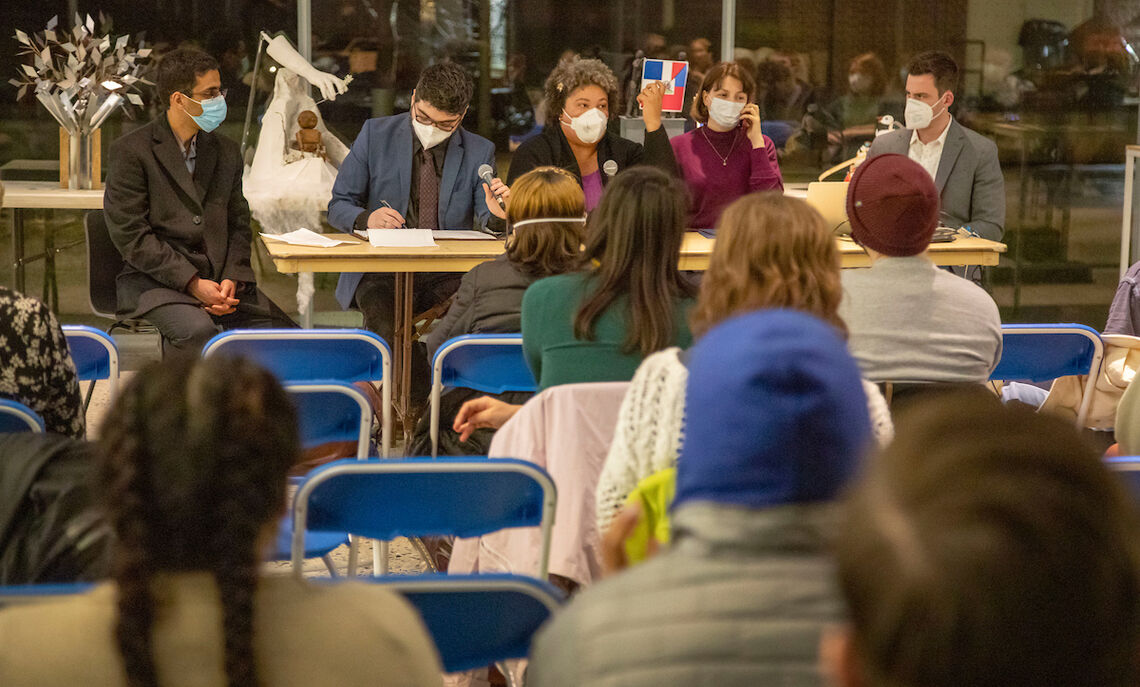 02 17... "Welcoming City's" artist panel discussion at the Winter Visual Arts Center.