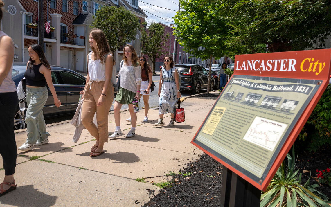 06 28... Creativity, Innovation and the Future of Work at F&M (CIFOW) participants take a stroll through downtown Lancaster City.